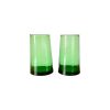 LOT DE 2 VERRES SOUFFLES VERTS MAROCAINS BELDI H12 MODÈLE SAFI – Image 3