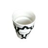 VERRE TASSE BLANC À MOTIF NOIR H10 FAIT MAIN – Image 2