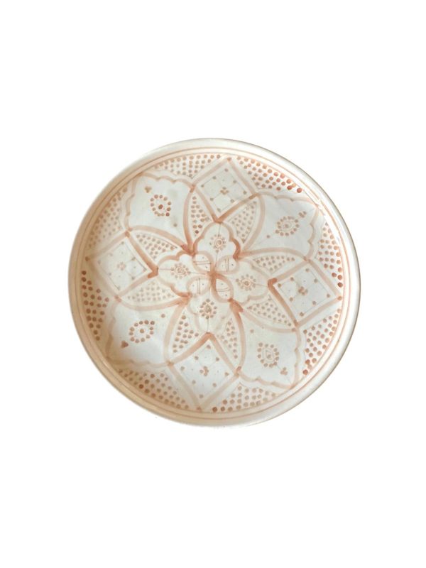 ASSIETTE À MOTIFS BEIGE MAROCAINE 25CM FAIT MAIN