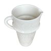 CRUCHE CARAFE À EMPREINTES BLANC EN CÉRAMIQUE – Image 2