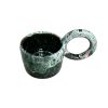 MUG TASSE VERT DÉGRADÉ ROSÉ H9 GRANDE ANSE FAIT MAIN – Image 2