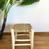 TABOURET EN DOUM ET BOIS NATUREL 40x40CM MODÈLE AGADIR – Image 2