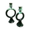 Chandelier bougeoir vert dégradé marocain fait main (Lot de 2) – Image 4