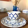 ASSIETTE À MOTIFS BLEU MAROCAINE 25CM FAIT MAIN – Image 3