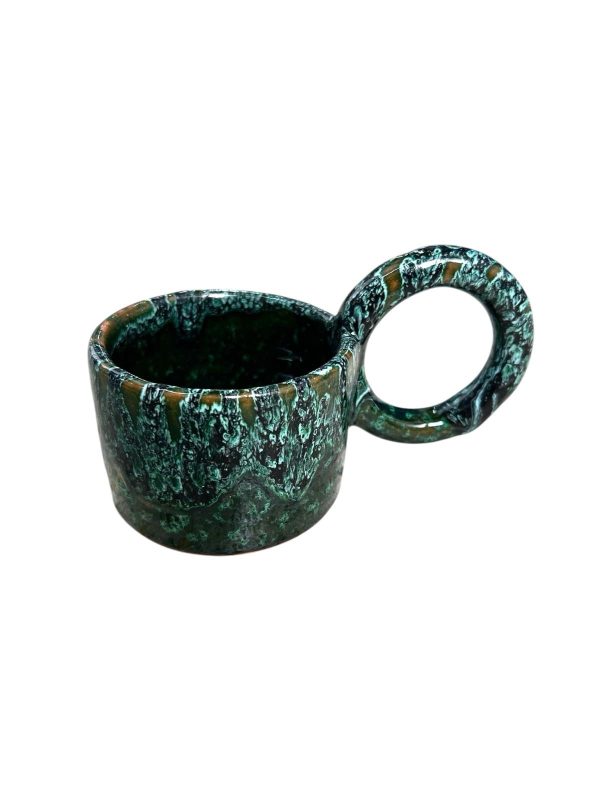 MUG TASSE DÉGRADÉ VERT H6 GRANDE ANSE FAIT MAIN