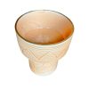 COUPE À EMPREINTES SUR PIED BEIGE SAHARA ET DORÉ – Image 2