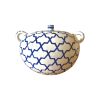 SOUPIÈRE BLANCHE À MOTIFS BLEU EN CÉRAMIQUE – Image 2