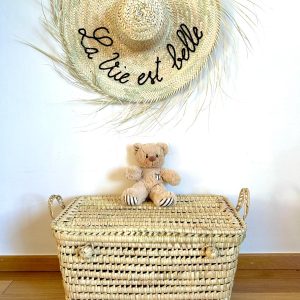 COFFRE MALLE DE RANGEMENT RECTANGULAIRE 60CM T3 EN DOUM MODÈLE ARGANA