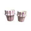 TASSE À CAFÉ BLANCHE RAYÉ VIOLET H7 FAIT MAIN (LOT DE 2) – Image 2