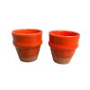 TASSE À CAFÉ BI MATIÈRE ORANGE H7 FAIT MAIN (LOT DE 2) – Image 2