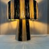 LAMPE A POSER EN RAPHIA RAYE NOIR H30 MODÈLE GOURRAMA – Image 4