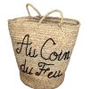 PANIER DE RANGEMENT ROND EN DOUM « AU COIN DU FEU » – Image 2