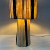 LAMPE DE CHEVET EN RAPHIA RAYE NOIR H27 MODÈLE GOURRAMA – Image 2