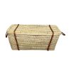 COFFRE MALLE DE RANGEMENT RECTANGULAIRE 80CM EN DOUM ET FERMETURE EN CUIR – Image 2