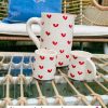 CRUCHE CARAFE PICHET BLANC ET CŒUR ROUGE – Image 2