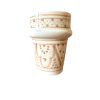 VERRE TASSE BLANC À MOTIFS BEIGE H9 FAIT MAIN MAROCAIN – Image 2