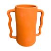 VASE ANSE ÉLÉPHANT ORANGE FAIT MAIN – Image 2