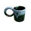 MUG TASSE VERT DÉGRADÉ BLEU H9 GRANDE ANSE FAIT MAIN – Image 2