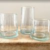 LOT DE 2 VERRES SOUFFLES TRANSPARENTS MAROCAINS BELDI H12 MODÈLE SAFI – Image 2