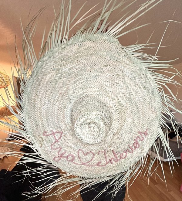 PERSONNALISATION GRAND CHAPEAU DE PAILLE À FRANGES 100 CM