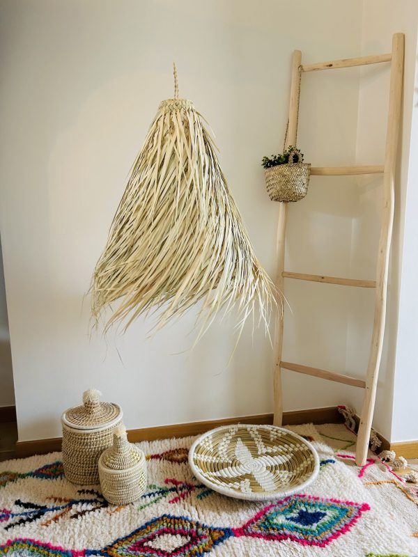 SUSPENSION TRESSÉE EN FEUILLES DE PALMIER H50 MODÈLE AKKA