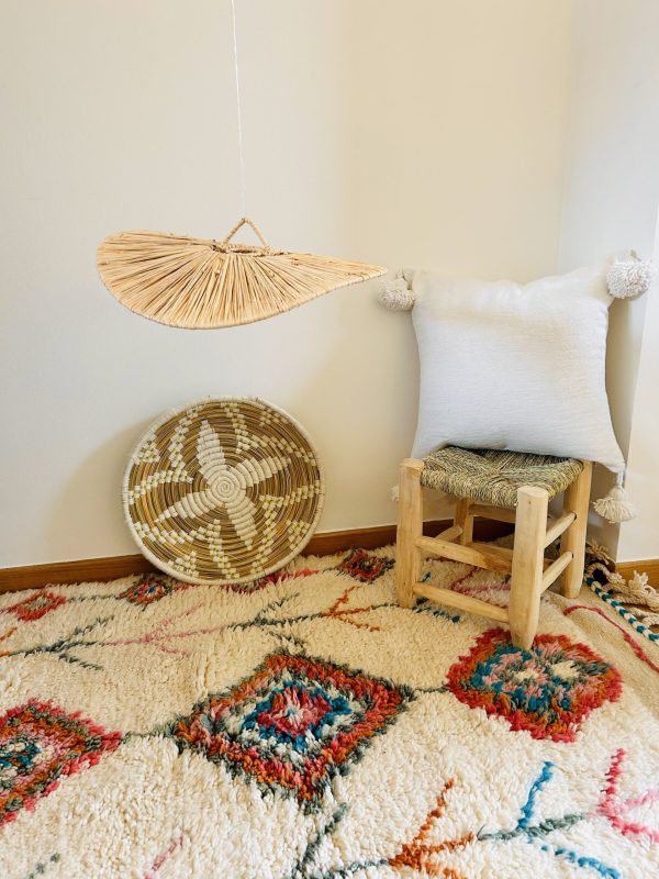 SUSPENSION EN RAPHIA PLATE TAILLE S 40 CM MODÈLE SKOURA