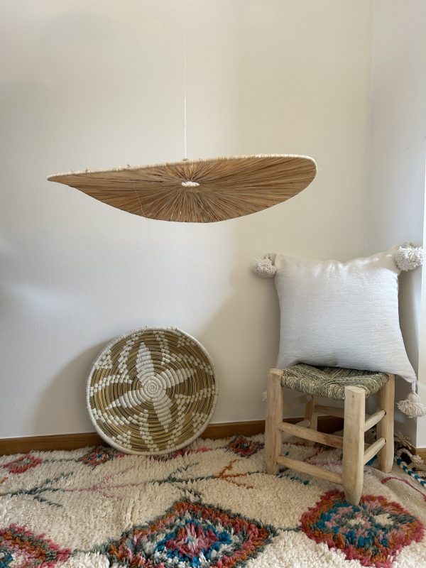 SUSPENSION EN RAPHIA PLATE TAILLE M 60 CM MODÈLE SKOURA