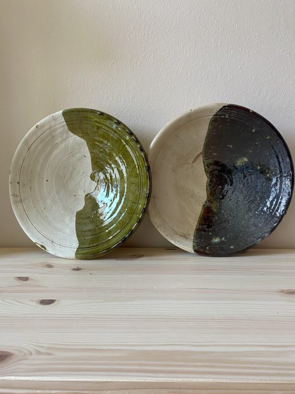 ASSIETTE PLAT EN CÉRAMIQUE BI COULEUR EN TAMEGROUTE MODELE AZEMMOUR