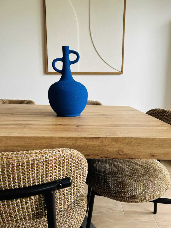 VASE BOUTEILLE 2 DOIGTS BLEU MAJORELLE FAIT MAIN