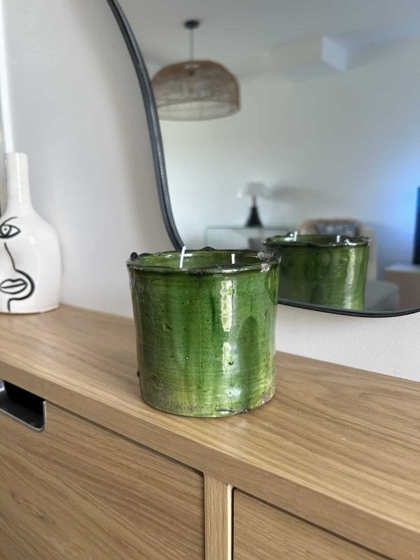 BOUGIE ARTISANALE 2 MÈCHES POT EN TAMEGROUTE SENTEUR FLEUR D’ORANGER