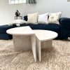 TABLE BASSE GIGOGNE EN TRAVERTIN MAROCAINE FAIT MAIN – Image 3