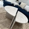 TABLE BASSE GIGOGNE EN TRAVERTIN MAROCAINE FAIT MAIN – Image 4