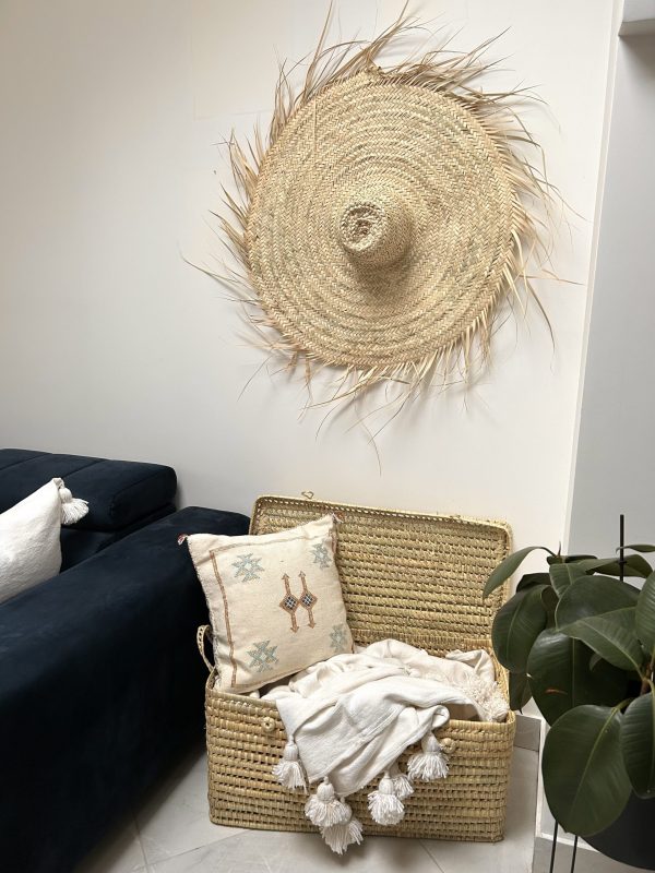 GRAND CHAPEAU DE PAILLE À FRANGES 100 CM