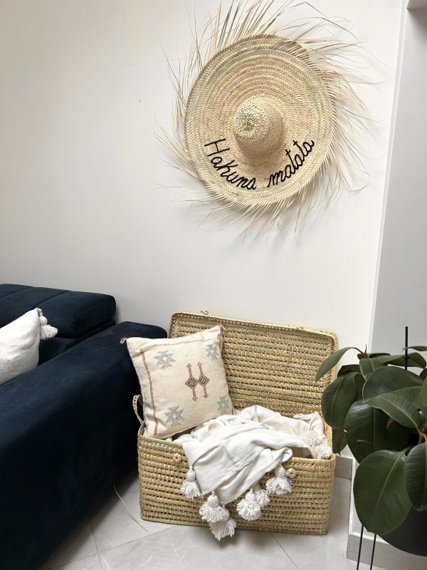 GRAND CHAPEAU DE PAILLE À FRANGES 80 CM « HAKUNA MATATA »