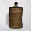 PANIÈRE DE RANGEMENT À LINGE BERBÈRE EN PALMIER ET LAINE NOIRE 60CM MODÈLE ESSAOUIRA – Image 4