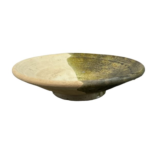 ASSIETTE PLAT EN CÉRAMIQUE BI COULEUR OCRE EN TAMEGROUTE MODELE AZEMMOUR