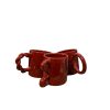 MUG EN CÉRAMIQUE GRANDE ANSE DEUX DOIGTS ROUGE – Image 3