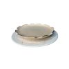 ASSIETTE BEIGE BORDURE DORÉ MAROCAINE 20CM FAIT MAIN – Image 4