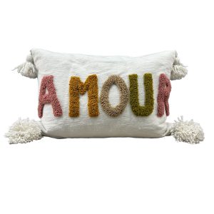 HOUSSE DE COUSSIN MAROCAIN 60x40 EN COTON « AMOUR »