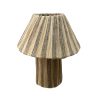 LAMPE DE CHEVET H30 À POSER BI MATIÈRE EN DOUM ET RAPHIA À CHAPEAU – Image 2