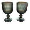 LOT DE 2 VERRES SUR PIED NOIR H14 – Image 3
