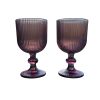 LOT DE 2 VERRES SUR PIED ROSE H14 – Image 2