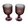 LOT DE 2 VERRES SUR PIED ROSE H14 – Image 3