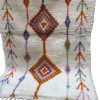 TAPIS DESCENTE DE LIT MAROCAIN BERBÈRE AZILAL COLORÉ EN LAINE 1x1,5m – Image 2