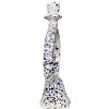 Chandelier bougeoir fait main au design atypique blanc moucheté bleu – Image 3