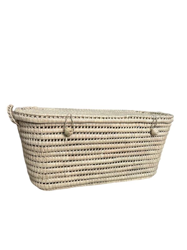 COFFRE MALLE DE RANGEMENT 80CM EN DOUM À BOUT ROND MODÈLE ARGANA