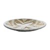 PLATEAU BERBÈRE ROND MAROCAIN EN LAINE BLANC ET FEUILLES DE PALMIER MODÈLE TAZA – Image 2