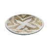 PLATEAU BERBÈRE ROND MAROCAIN EN LAINE BLANC ET FEUILLES DE PALMIER MODÈLE TAZA – Image 3