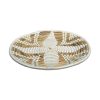 PLATEAU BERBÈRE ROND MAROCAIN EN LAINE BLANC ET FEUILLES DE PALMIER MODÈLE TAZA – Image 2