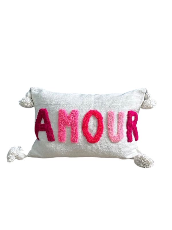 HOUSSE DE COUSSIN MAROCAIN 60x40 EN COTON « AMOUR »